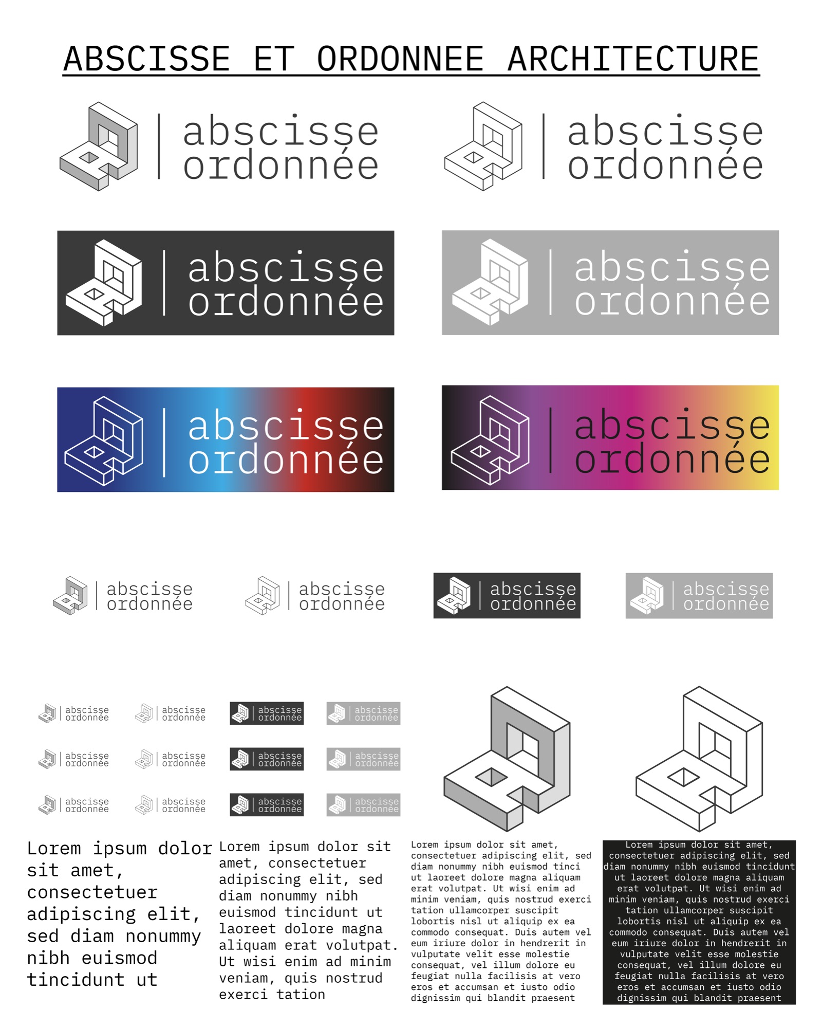 Abscisse et Ordonnée — planche de marque complète